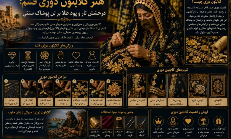 هنر گلابتون دوزی قشم